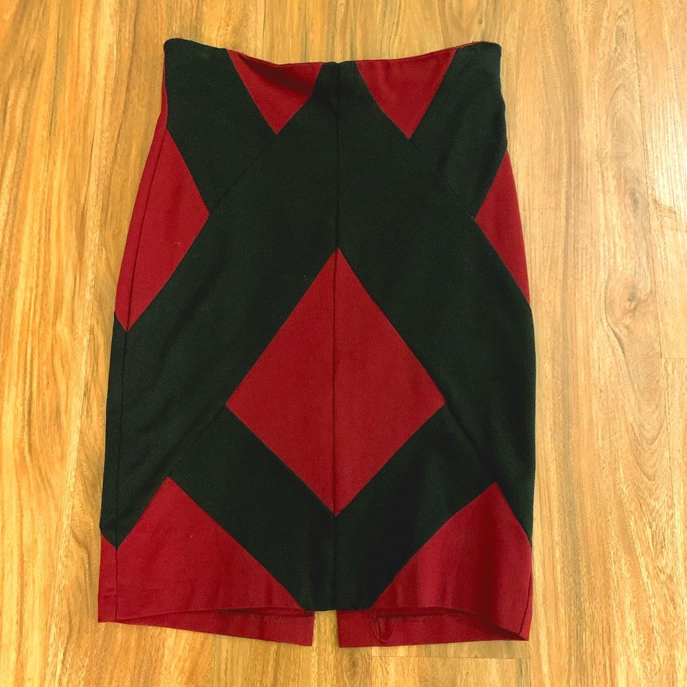 Black & Red Pencil Skirt